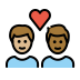 couple with heart, man, man, medium-light skin tone, medium-dark skin tone